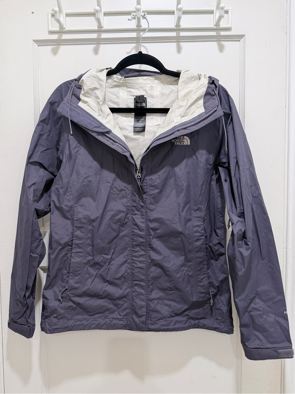 The North Face Women's Dark Gray Lightweight Hooded Rain Jacket